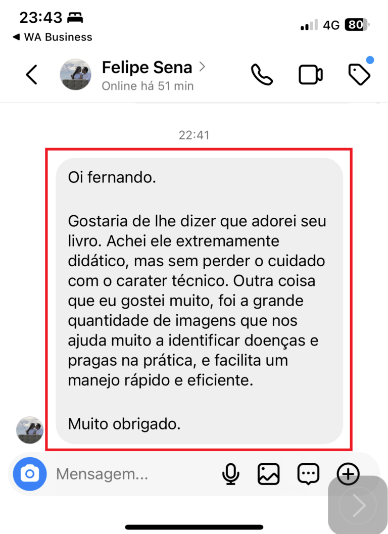 Felipe sobre o livro editado